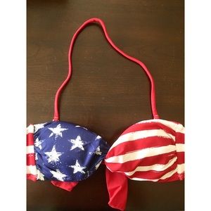 Women’s American Flag Bandeau Swim Top